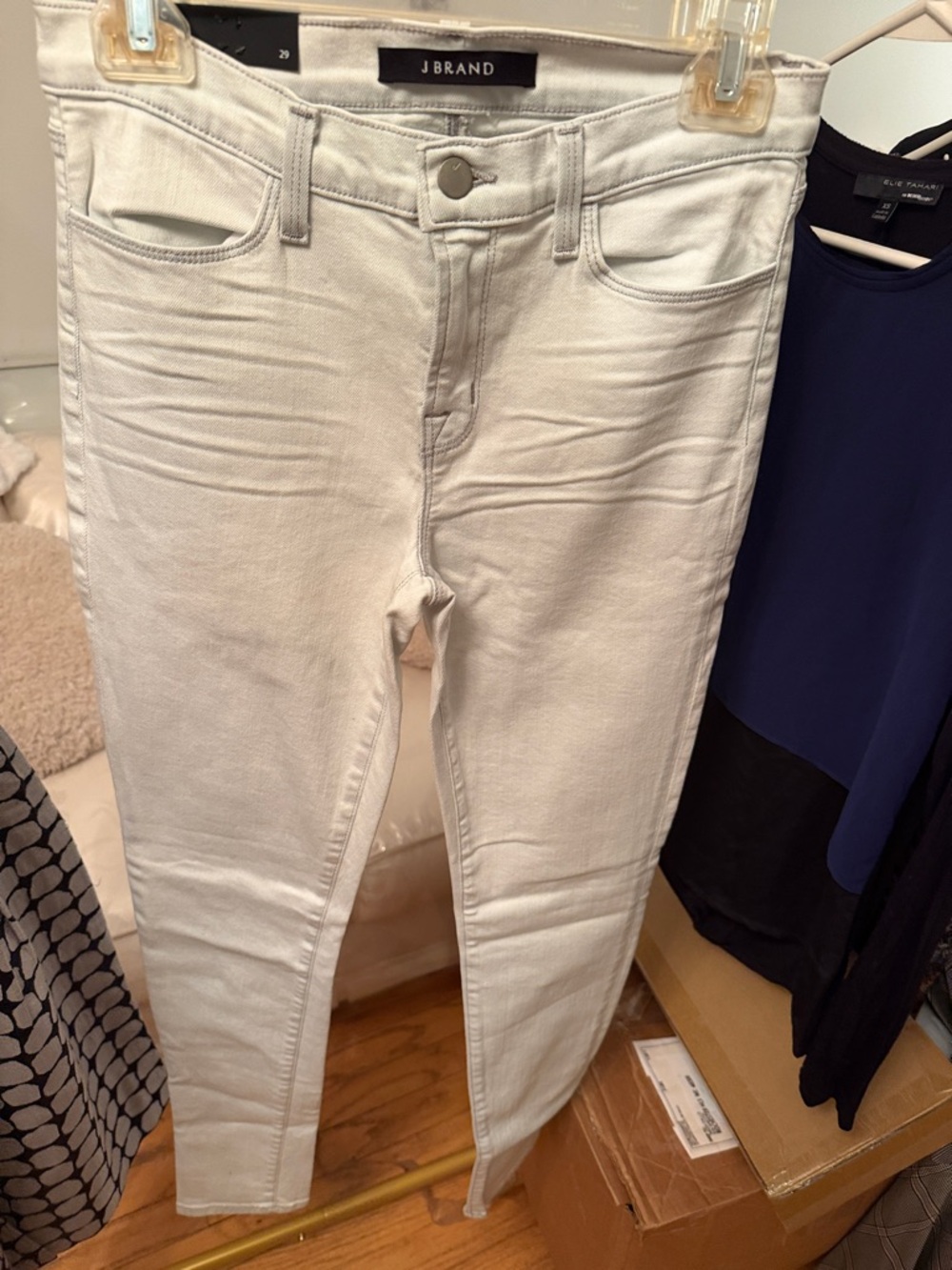 J Brand Light Gray Stretch Skinny Jeans